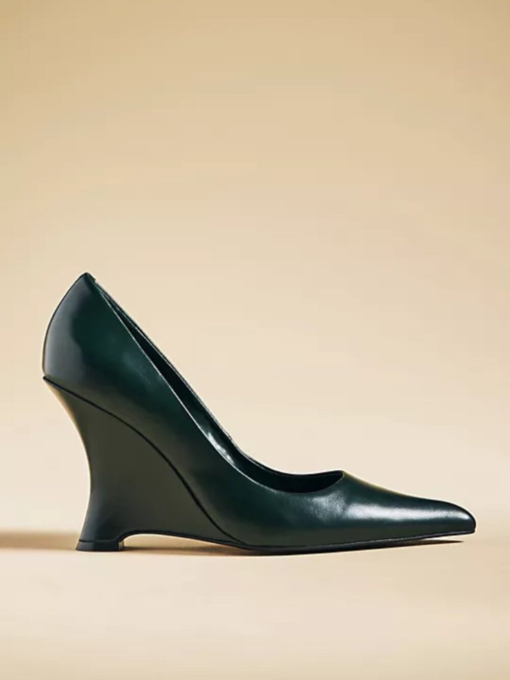 Jeffrey Campbell | Intrigued Dark Green Leather Heels | NWT